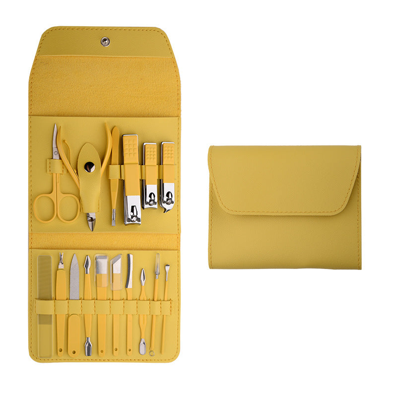 16-Piece Professional Manicure Kit with Foldable Travel Case